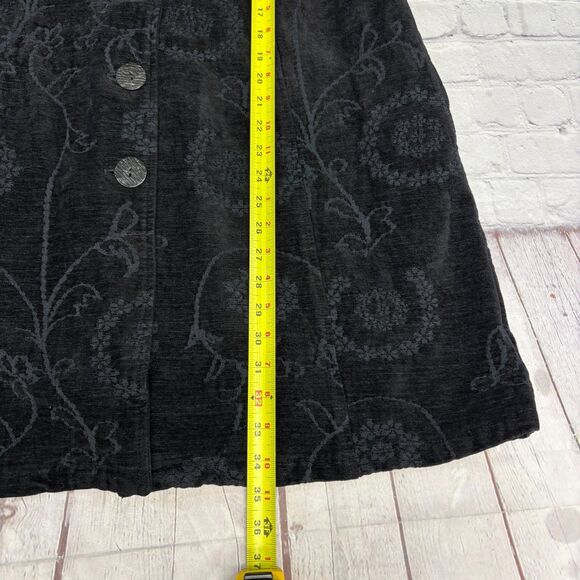 Vintage CMC Tapestry Black Floral Embroidered Coat Jacket Small Artsy C067 -14 - Picture 3 of 16